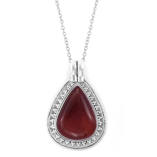 Carnelian, Lapis and Moonstone Sterling Silver Pendant