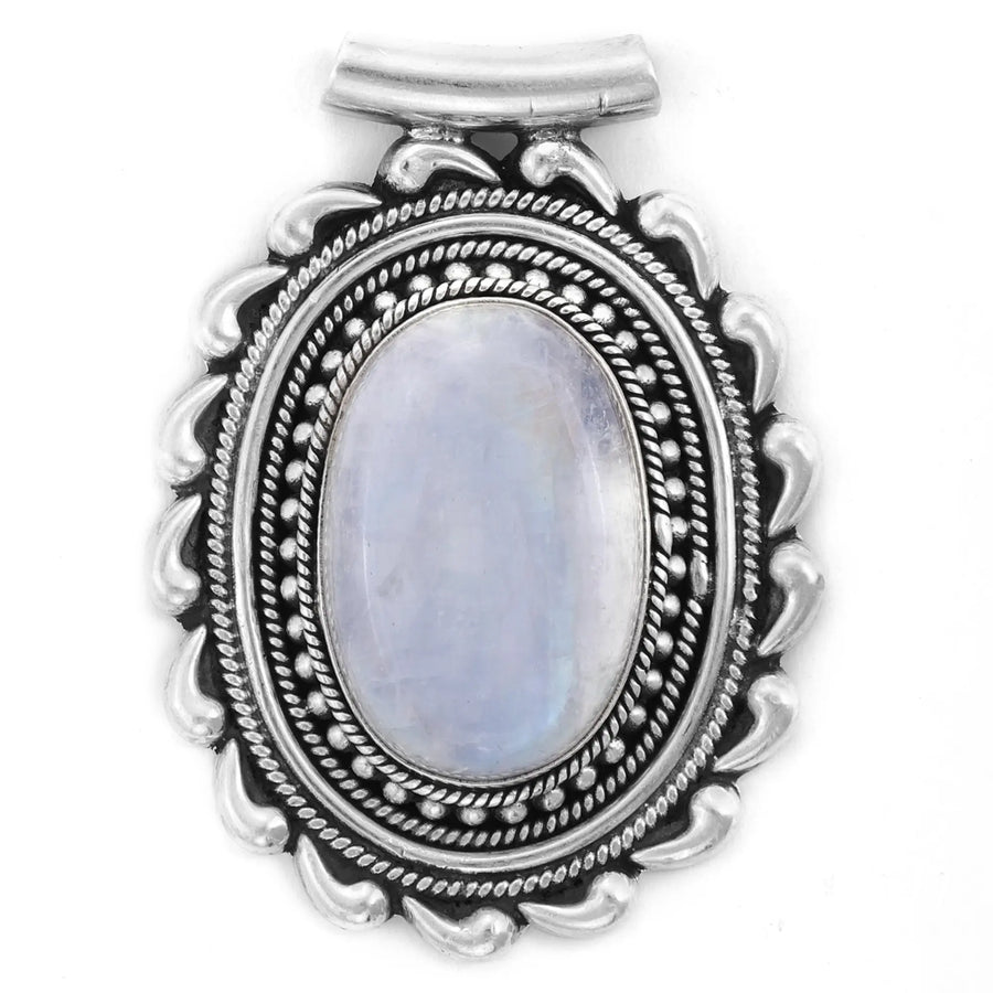 Moonstone Rose Quartz and Tiger Eye Sterling Silver Pendant