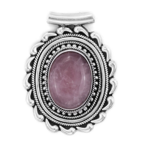 Moonstone Rose Quartz and Tiger Eye Sterling Silver Pendant