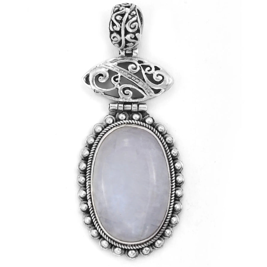 Rainbow Moonstone Sterling Silver Pendant