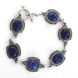 Green Malachite and Labradorite Sterling Silver Bracelet