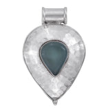Aquamarine Carnelian and Rose Quartz Sterling Silver Pendant