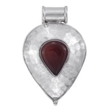 Aquamarine Carnelian and Rose Quartz Sterling Silver Pendant
