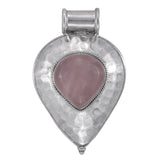Aquamarine Carnelian and Rose Quartz Sterling Silver Pendant