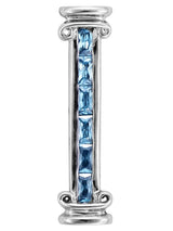 Sterling Silver Pillar Bead with Blue Crystal Stone