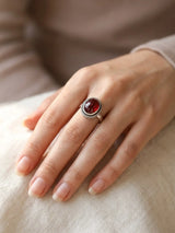Red Stone Designer Sterling Silver Ring