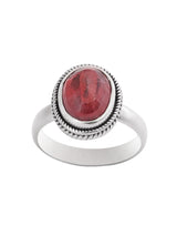 Red Stone Designer Sterling Silver Ring
