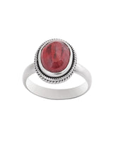 Red Stone Designer Sterling Silver Ring