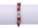 Coral Stone Sterling Silver Bracelet