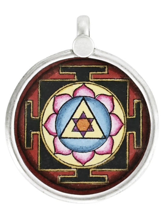 Goddess Lakshmi Temple Sterling Silver Pendant