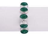 Gemstone Sterling Silver Bracelet in Onyx and Moonstone