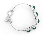 Gemstone Sterling Silver Bracelet in Onyx and Moonstone