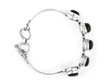 Gemstone Sterling Silver Bracelet in Onyx and Moonstone