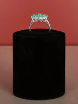 Emerald Floral Sterling Silver Ring