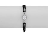 Oval Cubic Zirconia Mangalsutra Bracelet in Silver Tone
