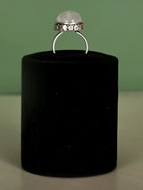 Rainbow Moonstone Oval Sterling Silver Ring