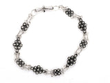 Floral Motif Sterling Silver Bracelet