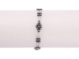 Floral Motif Sterling Silver Bracelet