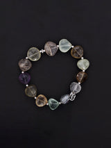 Faceted Gemstone Heart Briolette Sterling Silver Bracelet