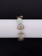 Faceted Gemstone Heart Briolette Sterling Silver Bracelet