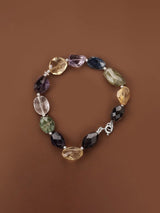 Faceted Gemstone Sterling Silver Bracelet