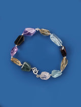 Freeform Gemstone Sterling Silver Bracelet