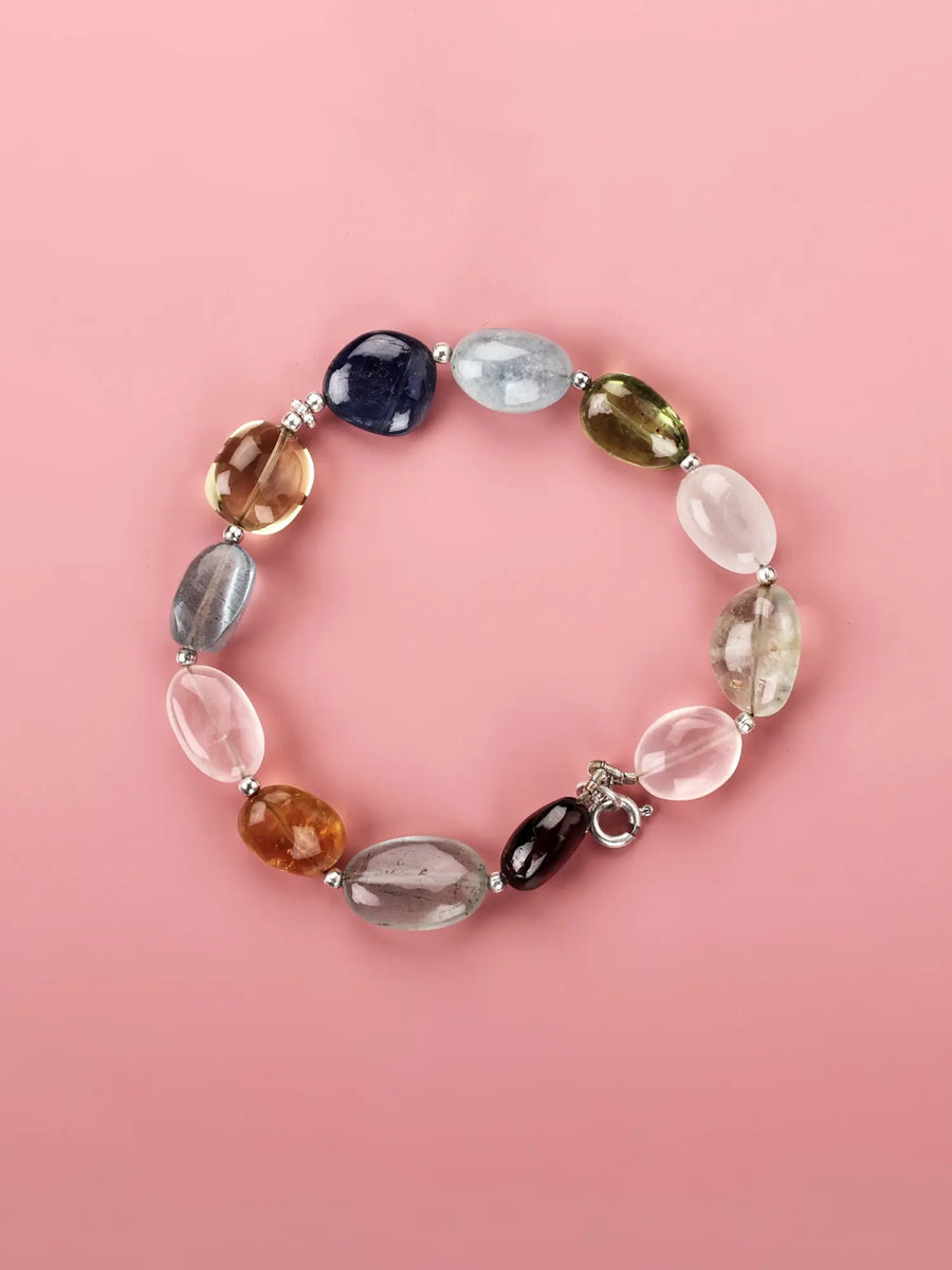 Multigemstone Sterling Silver Bracelet