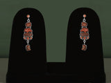 Coral Stone Sterling Silver Earrings