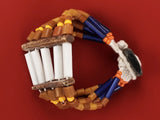 Naga Tribal Brown and Blue Beaded Bracelet
