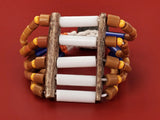 Naga Tribal Brown and Blue Beaded Bracelet