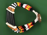 Naga Tribal Black and Orange Beaded Bracelet