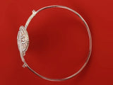 Curvaceous Triangle White Metal Adjustable Bracelet