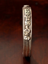 Buddhist Mantra Tibetan White Metal Cuff Bracelet