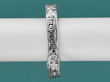 Buddhist Mantra Tibetan White Metal Cuff Bracelet