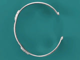 Buddhist Mantra Tibetan White Metal Cuff Bracelet