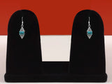 Sterling Silver Gemstone Dangle Earrings in Black Onyx and Turquoise
