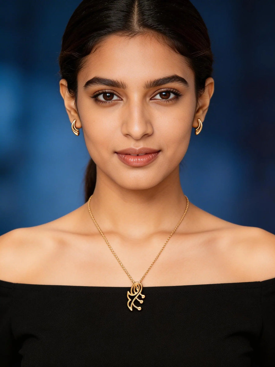 Metal Necklace and Earring Set for Everyday Wear