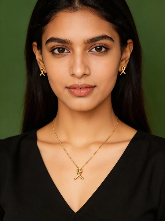 Metal Necklace and Earring Set for Everyday Wear