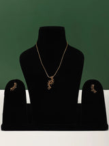 Metal Pendant Necklace and Earring Set for Daily Wear