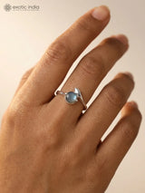 Labradorite Round Cut Sterling Silver Ring