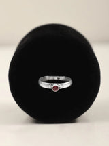 Faceted Garnet Sterling Silver Ring