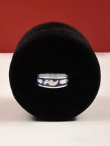 Matsya Sterling Silver Ring with Blue Enamel Detailing