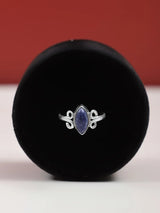 Turquoise, Lapis and Moonstone Marquise Sterling Silver Ring