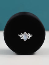 Turquoise, Lapis and Moonstone Marquise Sterling Silver Ring