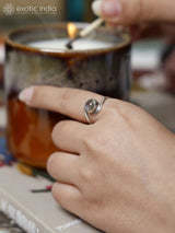 Labradorite, Black Onyx and Rainbow Moonstone Sterling Silver Ring