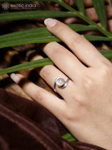 Labradorite, Black Onyx and Rainbow Moonstone Sterling Silver Ring
