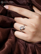 Labradorite, Black Onyx and Rainbow Moonstone Sterling Silver Ring