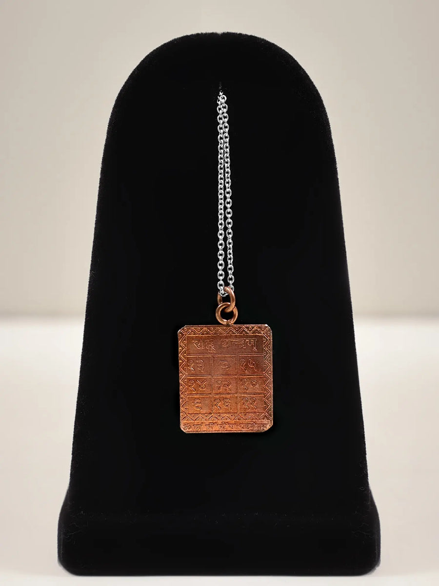 Rahu Yantra Copper Pendant with Hindu Sacred Symbol