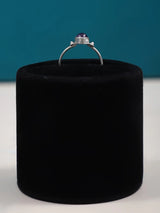 Oval Gemstone Sterling Silver Ring in Amethyst and Onyx