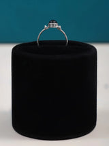 Oval Gemstone Sterling Silver Ring in Amethyst and Onyx